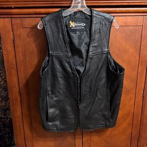Element Black Leather Vest for Men